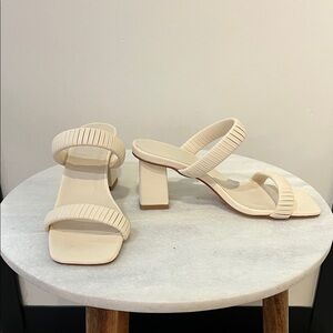 Billini Cream Strappy Block Heels